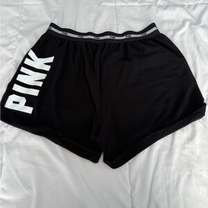 Victoria's Secret PINK Black Shorts with White Logo